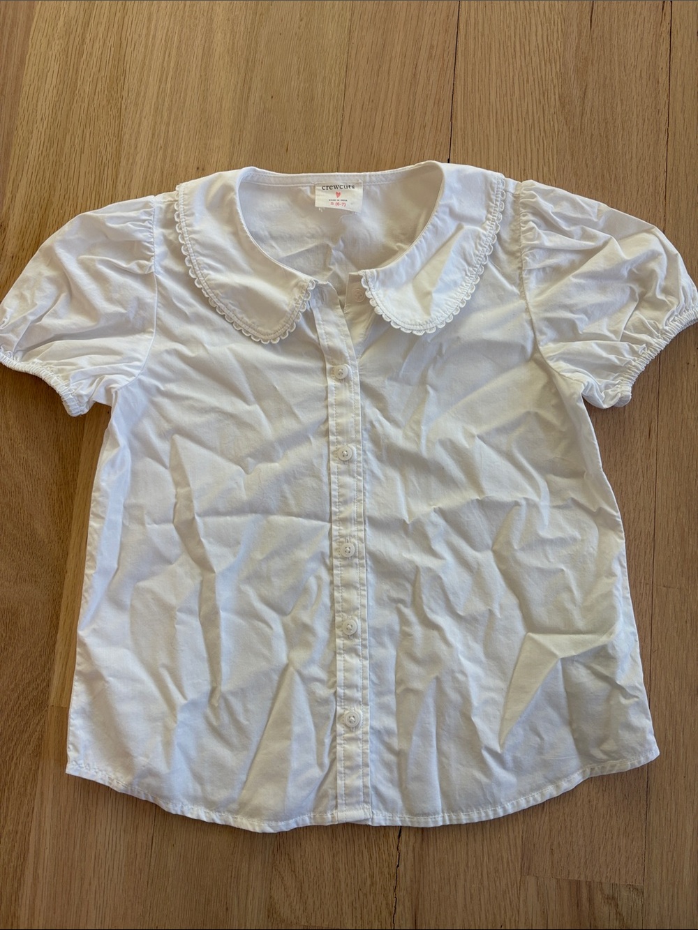 Crewcuts White Peter Pan Collar Blouse for Girls